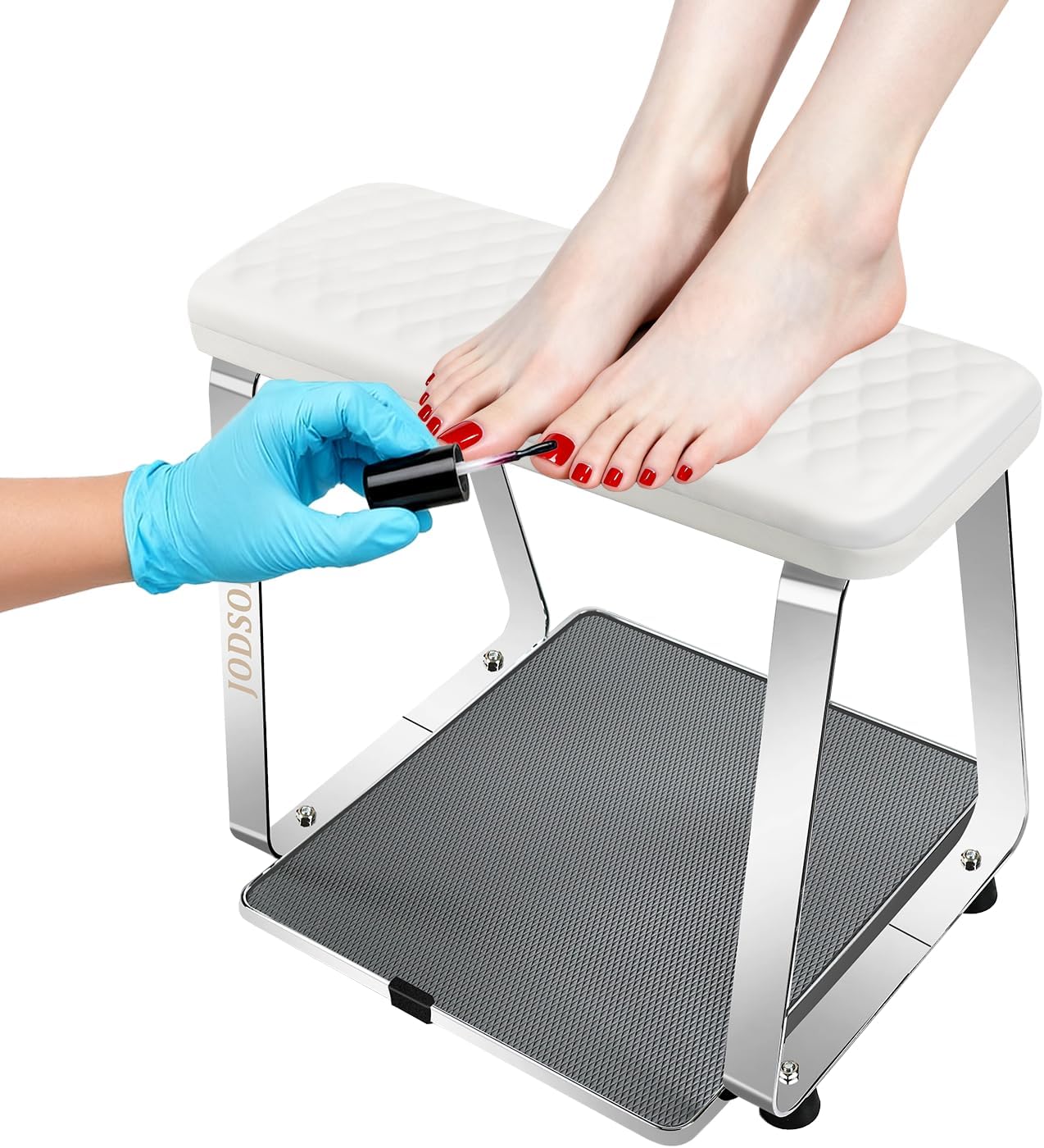 jodsone pedicure foot rest for nails tech with soft cushion,pedicure stool,nail stand,detachable stainless manicure foot rest for home and salon use pedicure station