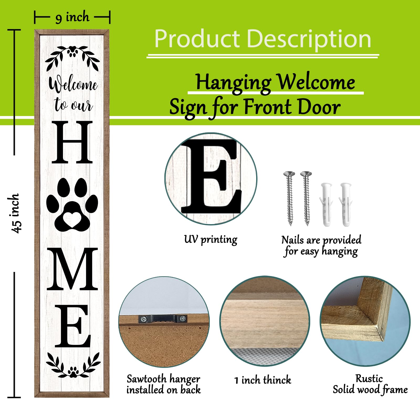 Amazon.com: Welcome To Our Home Sign For Front Porch Standing 45