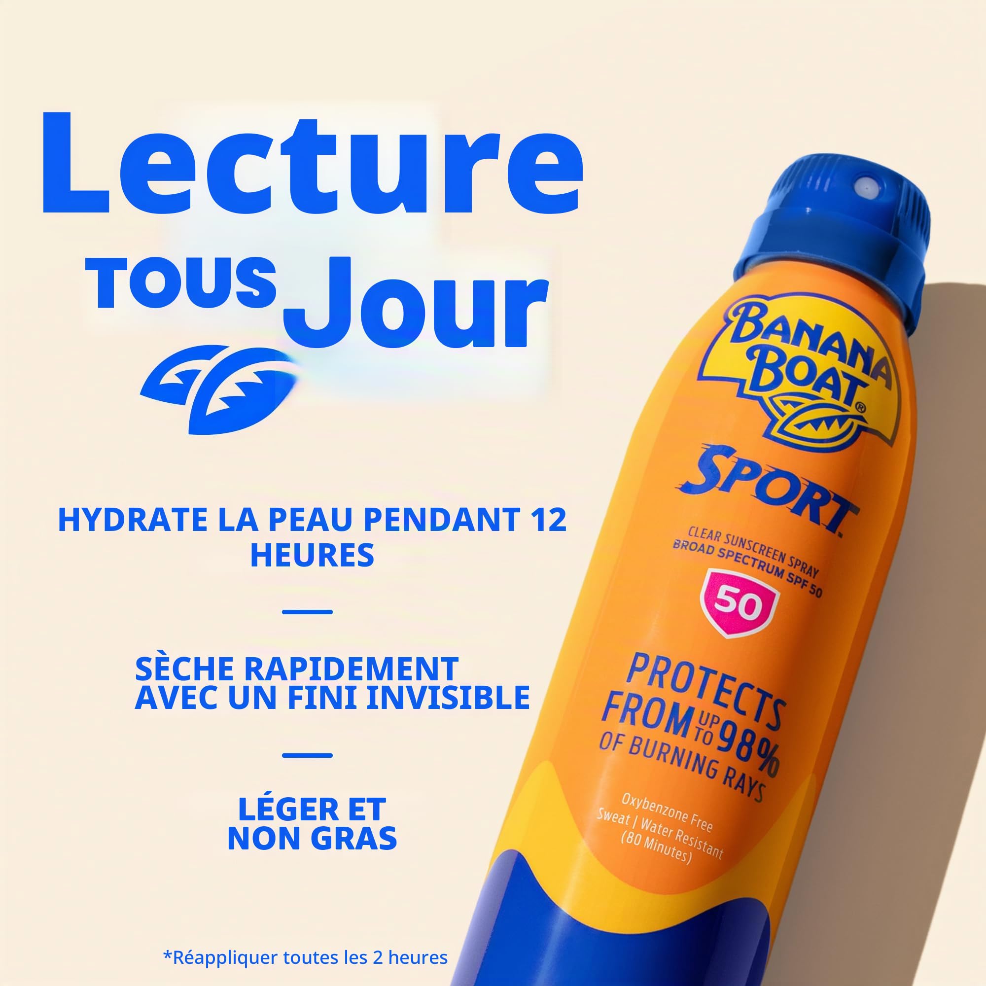 Banana Boat Ultra Mist Sport Performance Lot de 2 sprays de protection solaire à large spectre SPF 30 170 ml