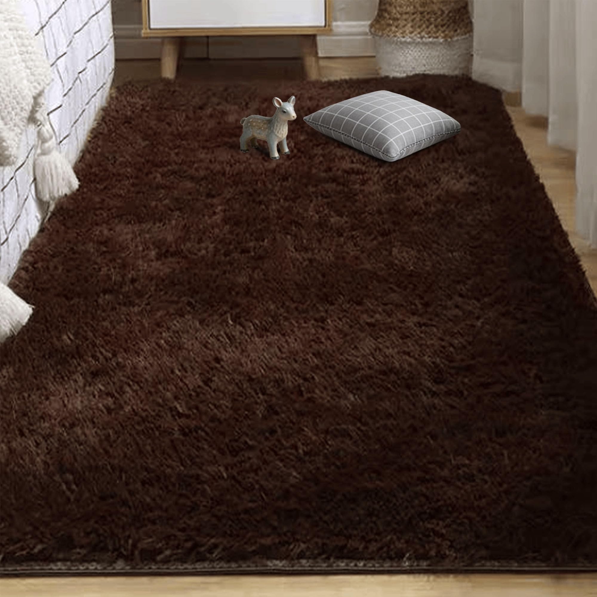 Tapis de salon 150 x 170 cm lavable et compatible chauffage sol
