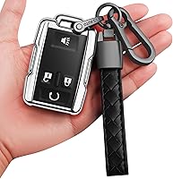 Vista 8 de Sindeda funda para llavero de Chevy con llavero, protección completa, carcasa de llave suave, Blanco, 4 botones