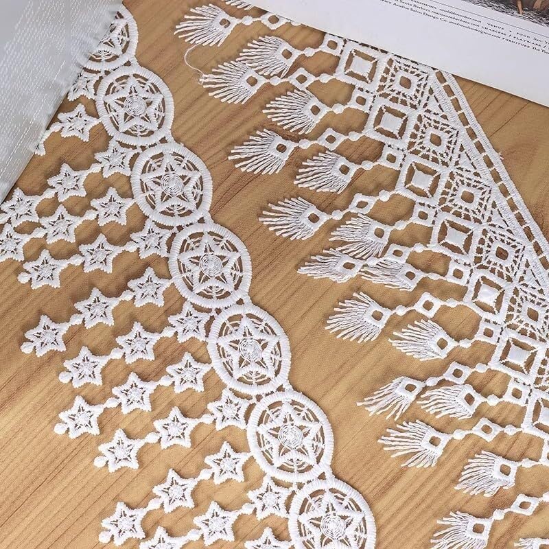 Garniture à franges en dentelle brodée de 5 mètres
