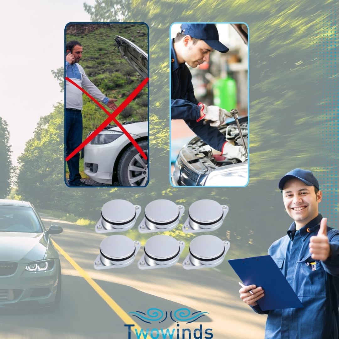 Twowinds - Kit Anular Mariposas Colector Admisión (32mm) Compatible con BMW E39 E46 E60 E61 E63 E64 E67 E81 E82 E88 E90 E91 E92 E93 X3 E83 X5 E53 E87 X5 E70 X6 E71 - 6 Cilindros (6 tapones, 20 Juntas)