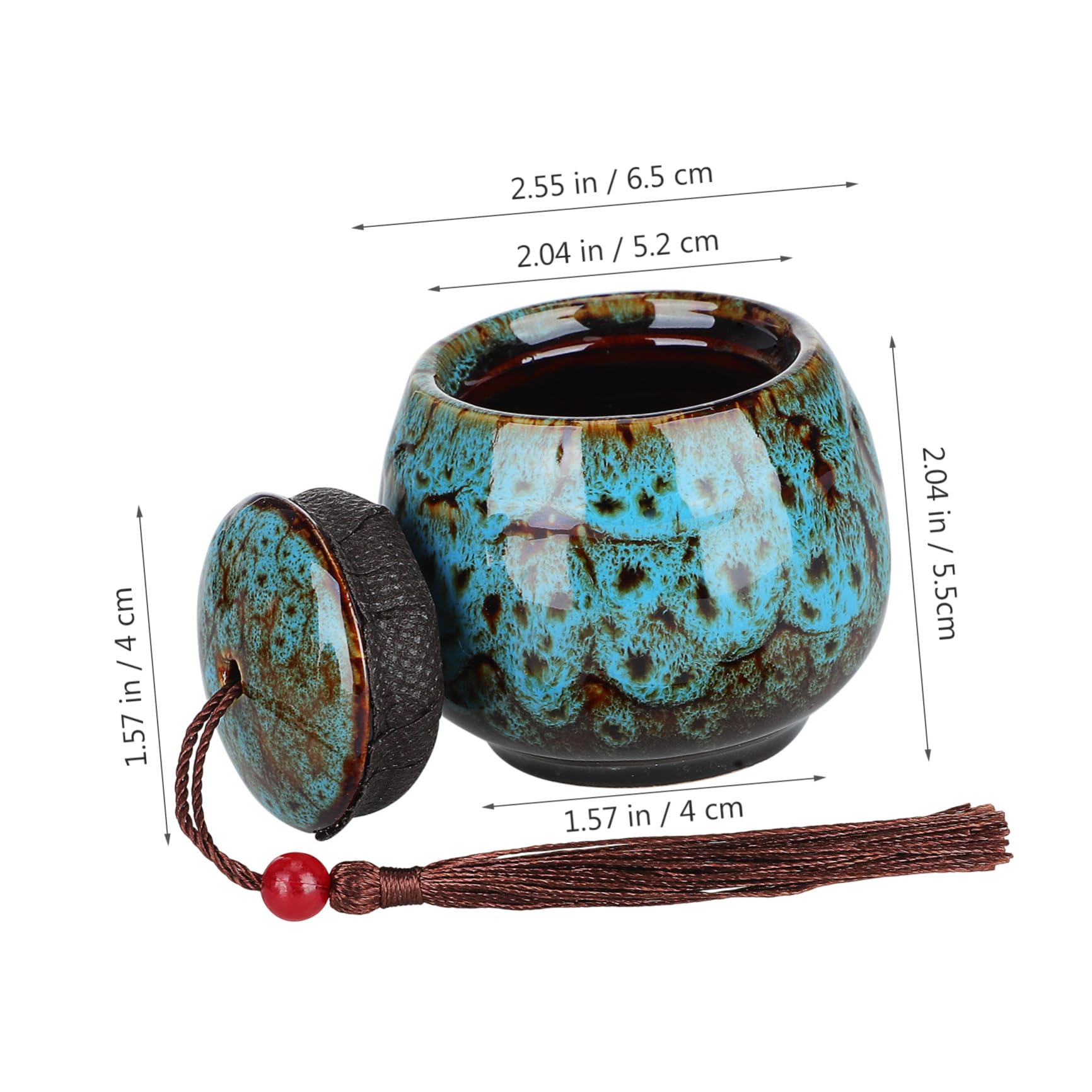 Mipcase Recipientes de Cerámica para Té, 5 Piezas Multiusos Tapa Sellada, Diseño Exquisito y Funcional para Almacenamiento en Cocina y Adorno de Escritorio
