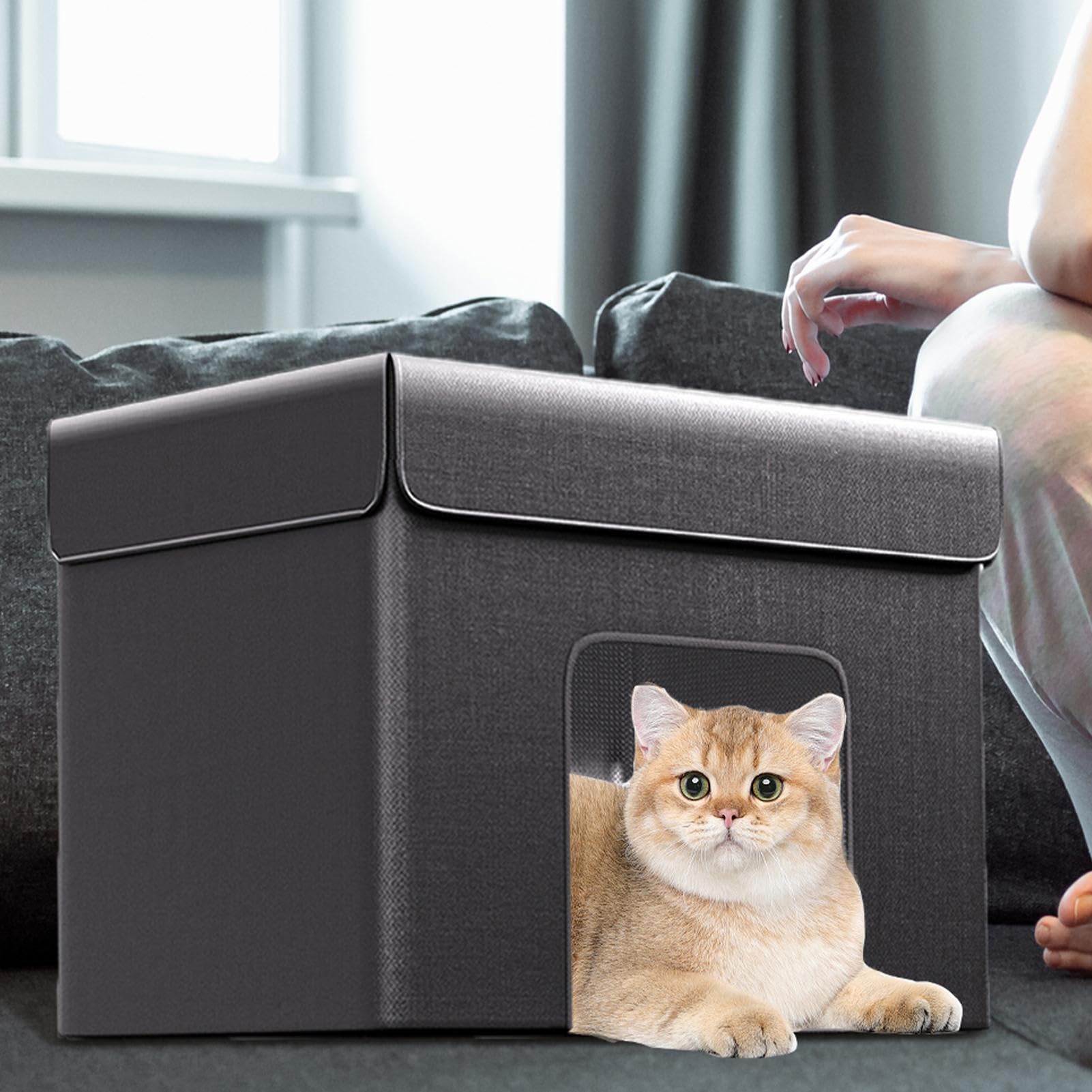 Niche rafraîchissante pour Chat - Nid de Glace d'été Pliable pour Chat | abri Multifonction résistant aux intempéries, Tente pour Chat rafraîchissante en Plein air, abri résistant aux intempéries,
