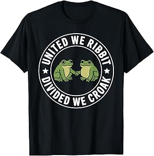 United We Ribbit Divided We Croak Frogs Against Fascism T-Shirt