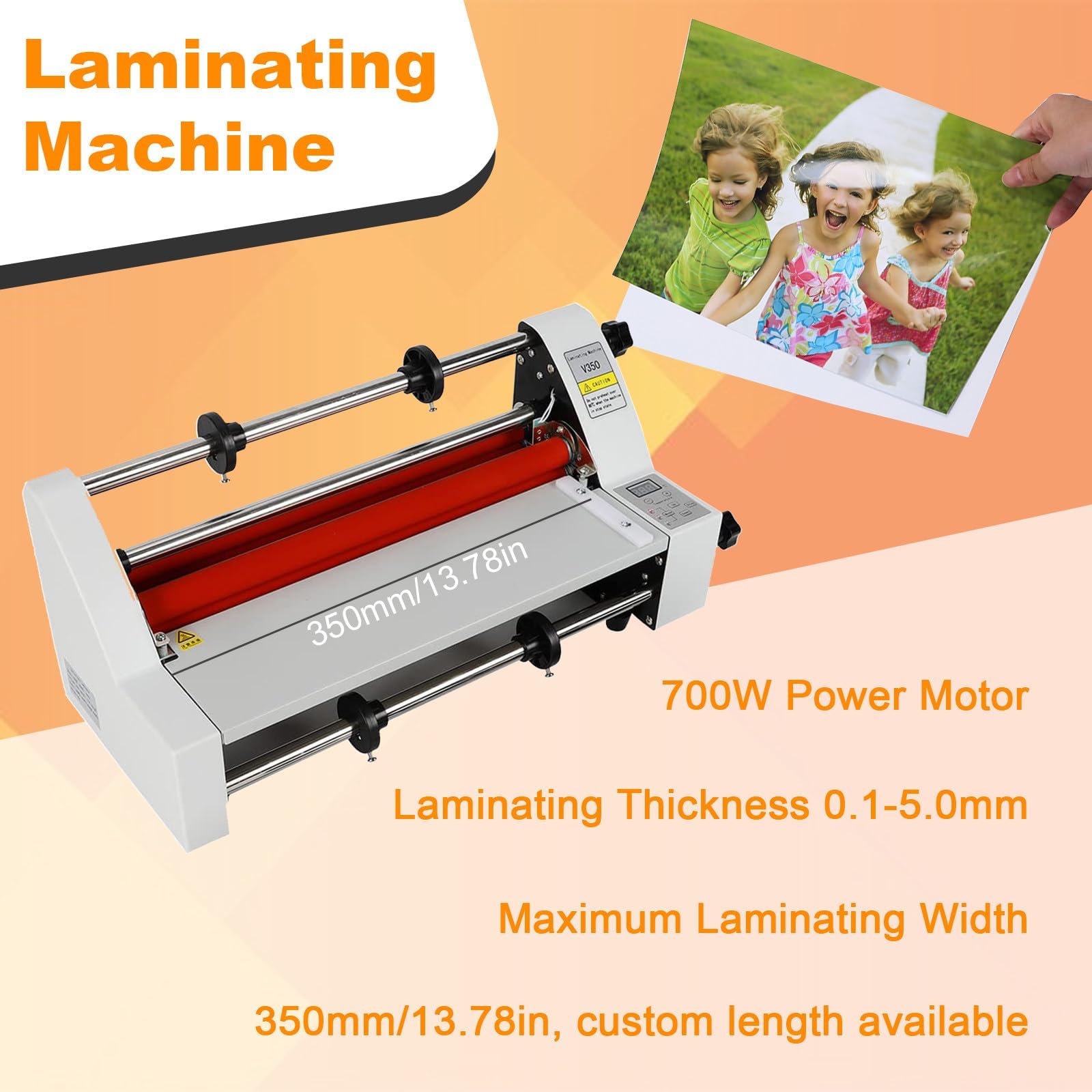 Laminator rolkowy na gorąco i na zimno, cyfrowa maszyna do laminowania termicznego 350 mm/13,78 cala, laminator do szkoły i biura