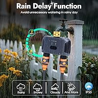 Vista 4 de Temporizador de agua WiFi de 2 zonas, entrada de latón, temporizador de aspersor para manguera de jardín, control remoto por aplicación