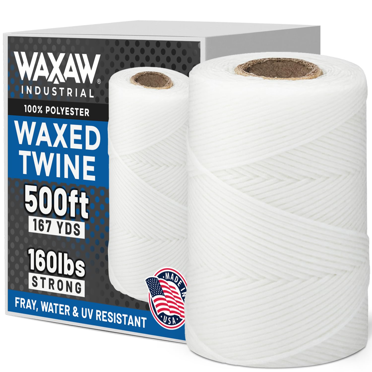 9-Ply Waxed Twine 160 LBS Tensile Strength 500 feet - 8oz Spool