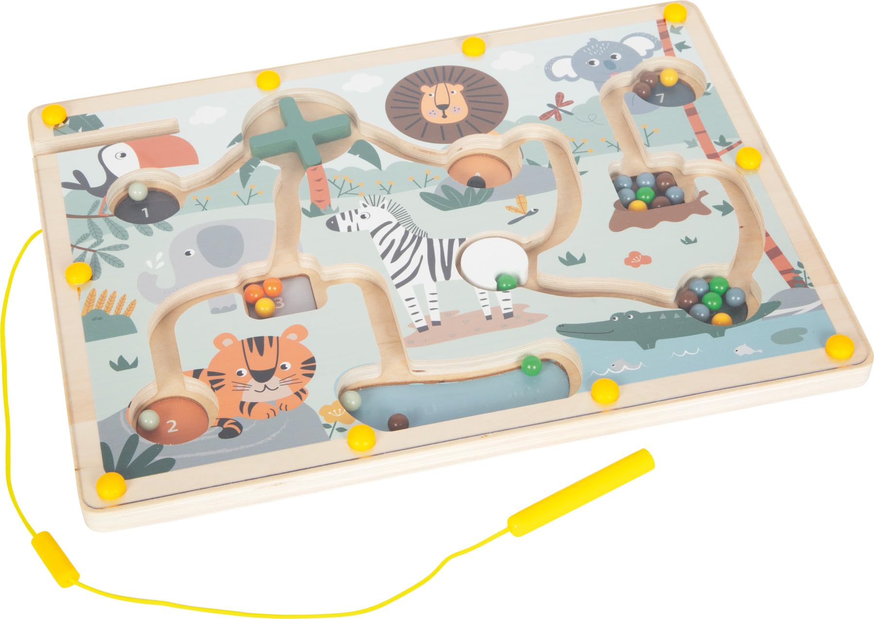 small foot Magnetic Maze ‘Safari’, skill game made from FSC® 100% certified wood, for ages 2+, 12732