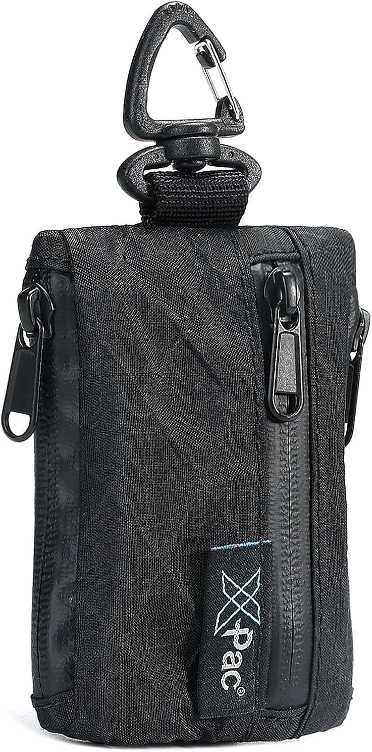 X PAC Compact Wallet for Men, Slim Zipper Wallet with Hook, Blocking Small Wallet for Everyday Carry