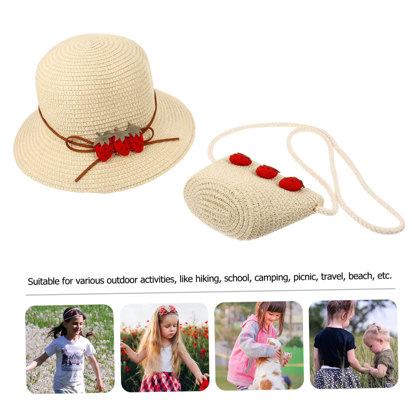 SHERCHPRY Tote De Sombrero Tejido Sombreros para Mujer Bolso Bandolera Sombrero De Pescador Tejido Sombrero para El Sol Sombrero De De Niña Pequeña Bolso De Hombro Papel Beige