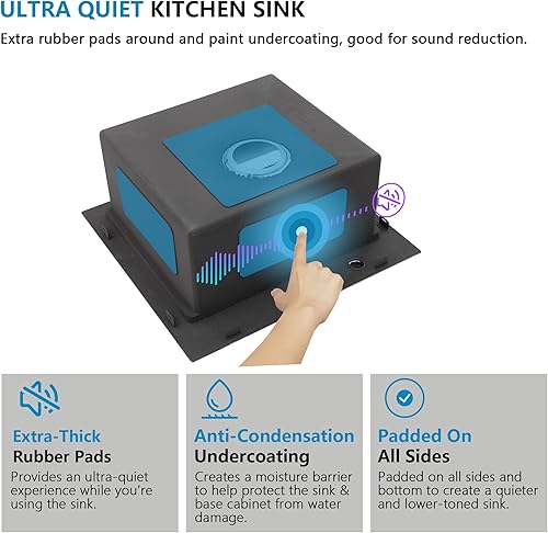 Miniatura 8 de Fregadero de estación de trabajo para exteriores de 21 x 20 pulgadas, fregadero de preparación de barra de acero inoxidable 304 calibre 16 con tapa