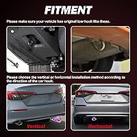 Vista 3 de Xotic Tech - Kit de gancho de remolque trasero de aluminio JDM estilo carreras, decoración de anillo de remolque, accesorios de automóvil, ajuste