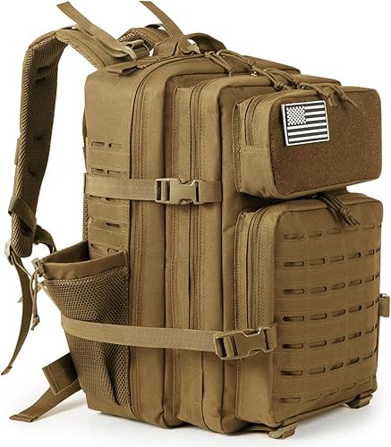 Miniatura 2 de QT&QY Mochilas tácticas militares para hombres, mochila Molle de 35 L, 45 L, bolsa grande de 3 días, mochila de senderismo con soporte para botella