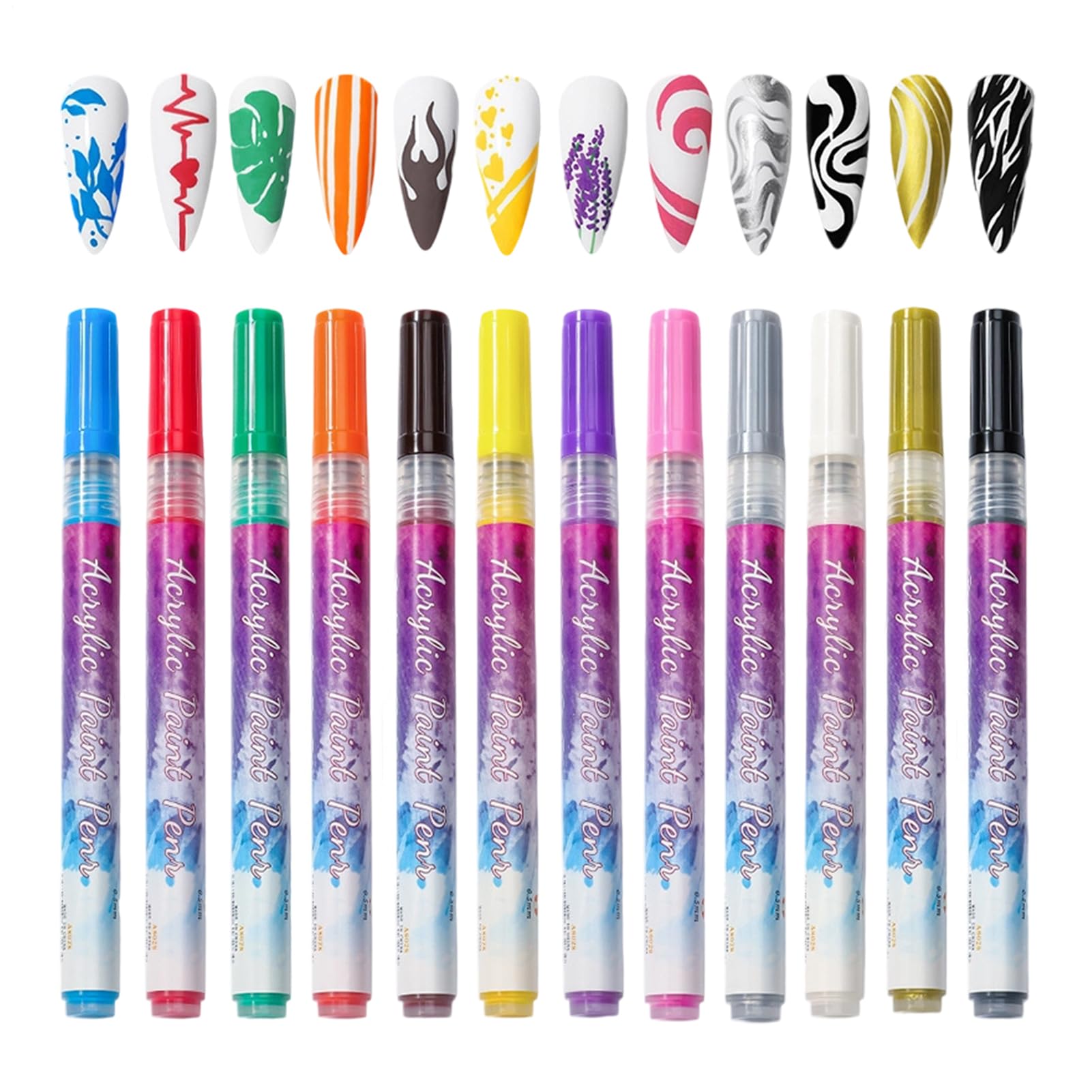 Pen Smalti per Unghie - Kit Asciugatura Rapida 12 Pezzi,Penne Smalto Decorazione Unghie,Per Bambine Ragazze Donne Principianti Casa Salon Fai Da Te Manicure