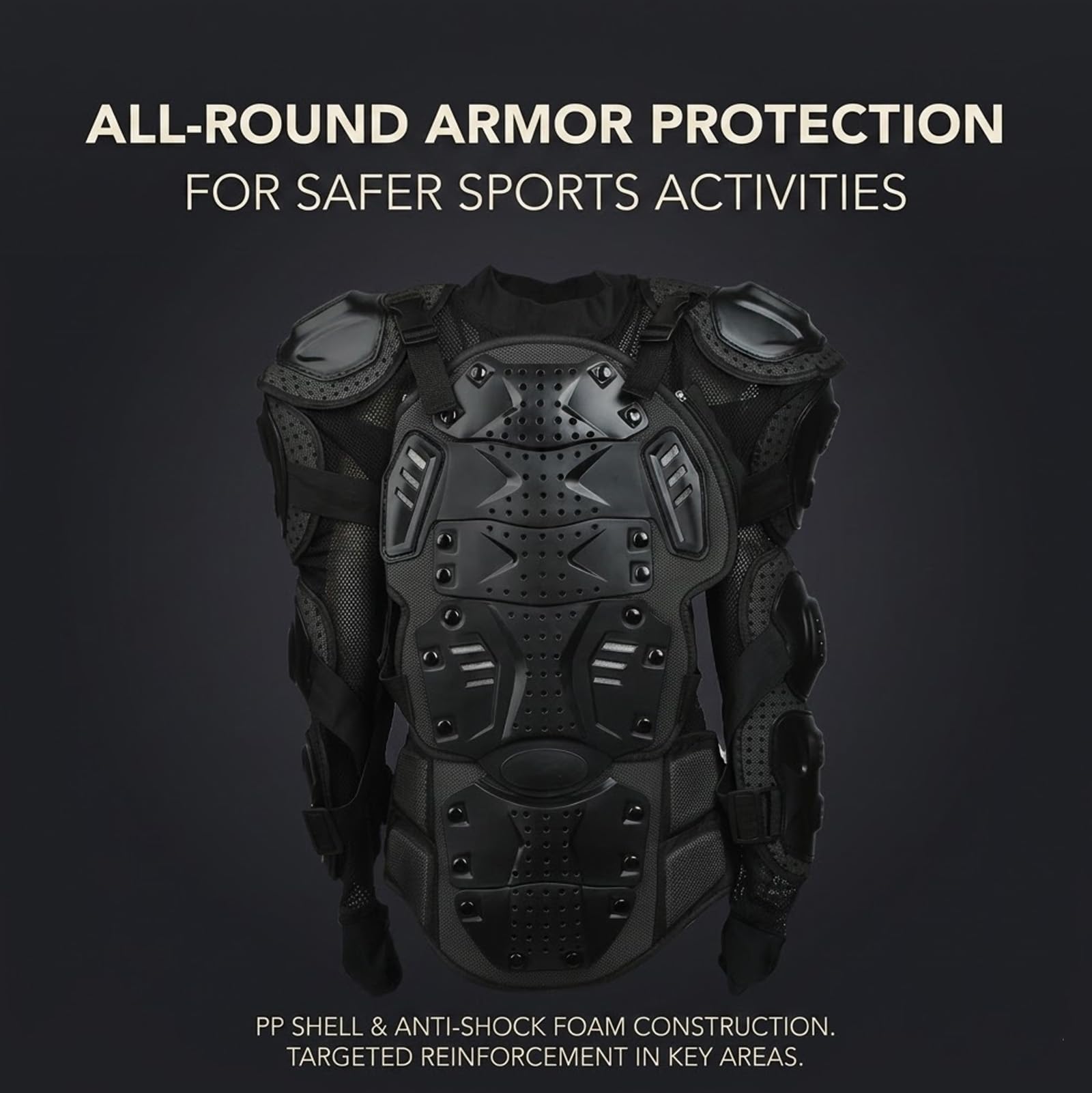 Giacca Protettiva Moto Uomo CE Livello 2 Attrezzatura Completa Motocross con Protezioni Petto Schiena Spalla Gomito Traspirante Regolabile ATV Fuoristrada Equipaggiamento da Guida Off Road