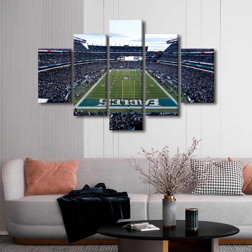 Lienzo decorativo para pared, diseño de águilas de fútbol americano, campo financiero de Lincoln, 5 piezas, arte de pared de estadio de Filadelfia, cuadros para decoración del hogar, pinturas, póster