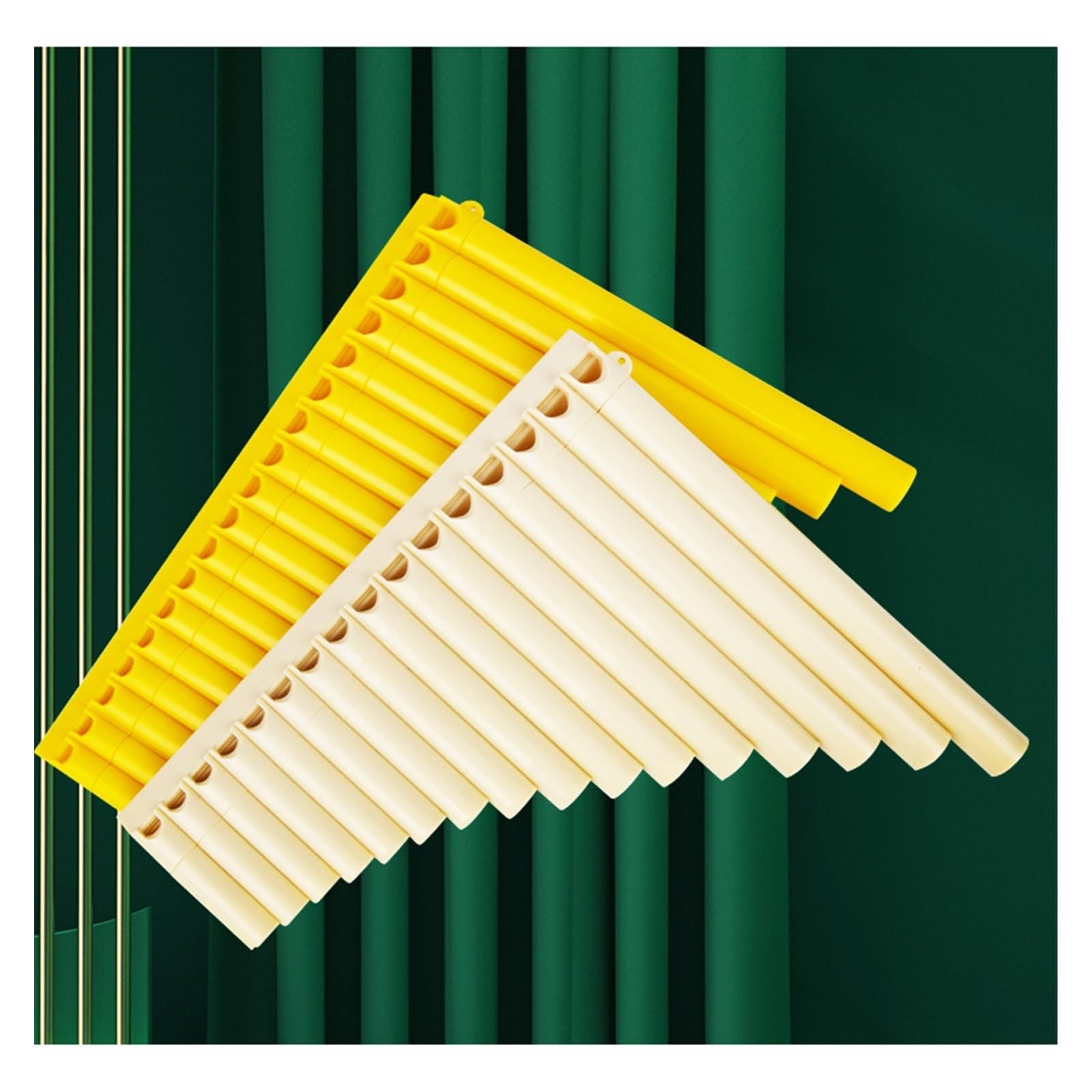 Panflöte Panflöte lernen 18-Pfeifen Spezial-Einsteiger-Panflöte C-gestimmtes Blasinstrument(Yellow)