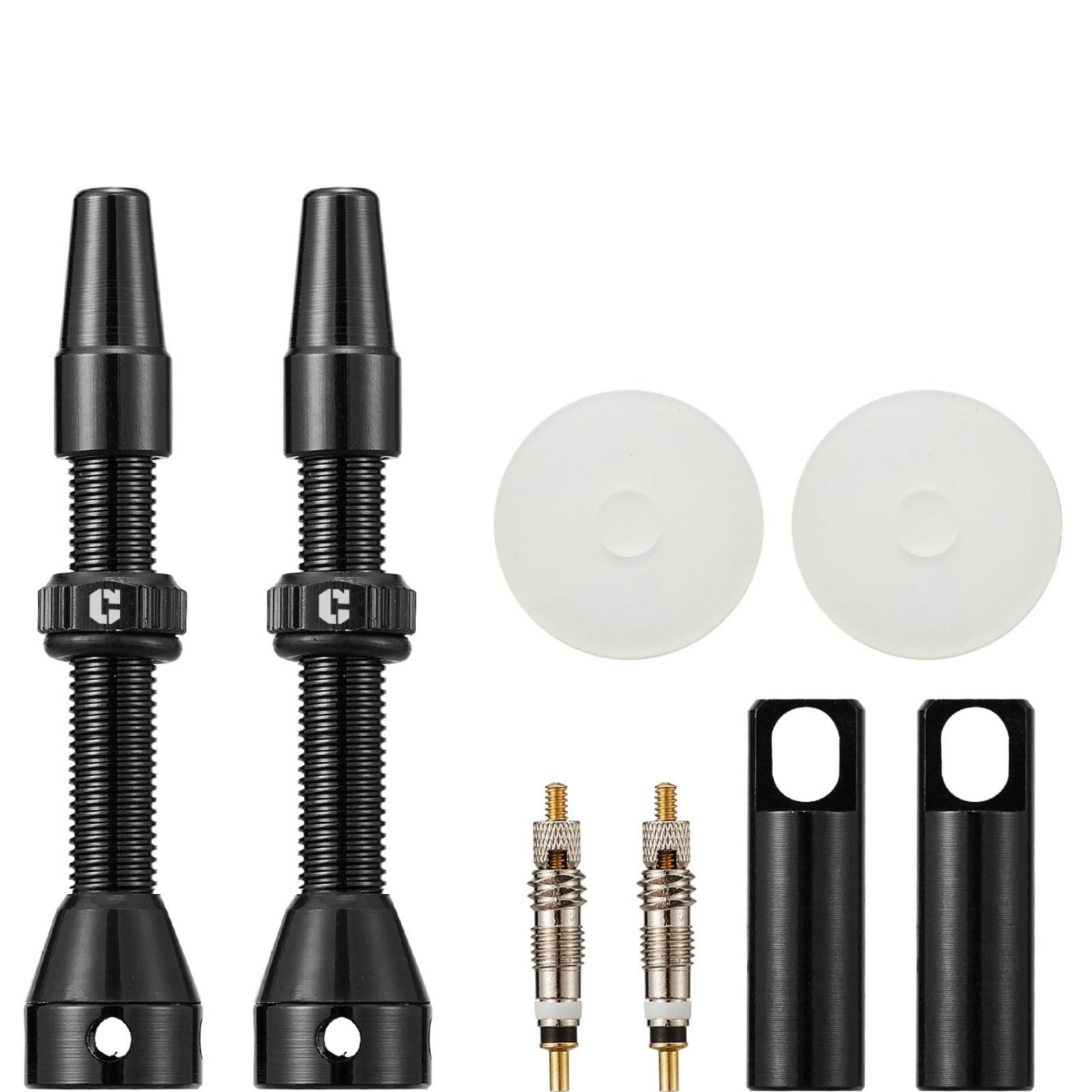 Corki Cycles Tubeless Presta Valve Stem 40 44 55 60 80 100mm with 2PCS Valve Core and 2PCS Remover Tool (Black Red Gold Rainbow)