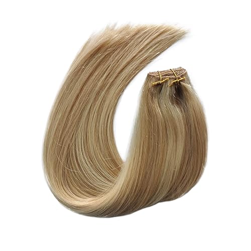 Miniatura 6 de Extensiones de cabello Remy balayage con clip, de 20 pulgadas, 3.53 oz (3.53 oz), rubio dorado, mezcla de rubio decolorado, extensiones de cabello