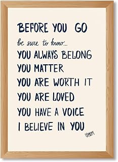 Framed Motivational Quotes Canvas Print Art, Trendy Wall Art Painting for Dorm Room Decoration, Pictures, Elegant Home Decor for Bedroom, You Matter Art Print Wall Decor (Wood Framed,12L X16W)