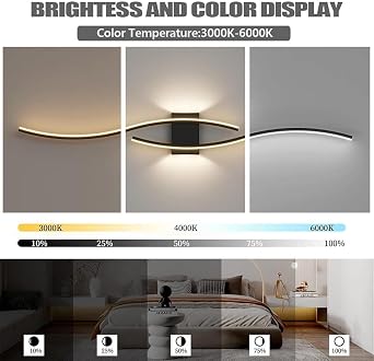 Modern Wall Sconce Dimmable LED Wall Lights 23.6-47.3 Inches LED Wall Lamp Creative Long Linear Wall Lighting for Bedroom Living Room Hallway Staircase Entryway (Size : 120 * 15cm)