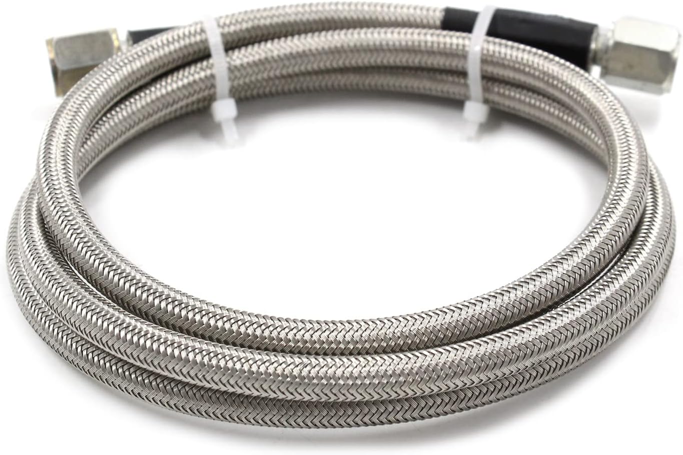 Steel Braided Turbo Oil Feed Line -4AN, Pressure Stainless Remote Turbocharger Sensor Teflon 4 AN Gauge Line Kit (36 inch)