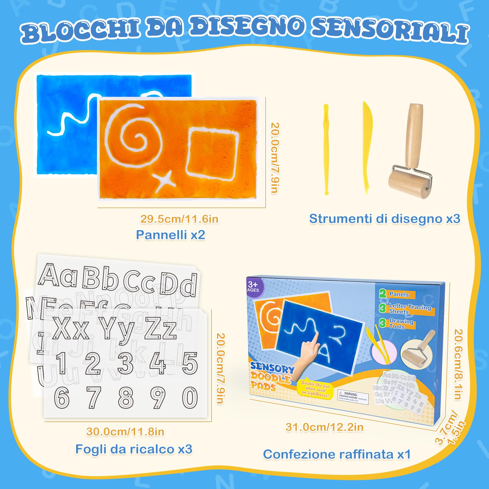Blocchi sensoriali da scarabocchiare, morbidi e cancellabili, giocattolo educativo per bambini con lettere, giocattolo sensoriale per autismo