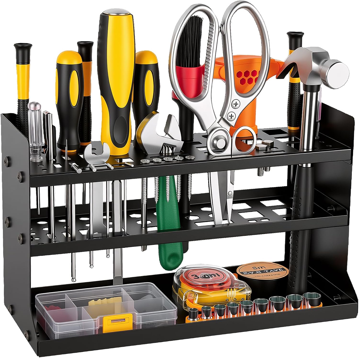 Screwdriver Organizer,Pliers Rack,Hammer Holder,Desktop Hand Tool Organizer | Heavy Duty Repair Tool Storage Rack,Hand Tools Organizer,Metal Organizer for Garage Workshop,Garage DIY Tool Organizer