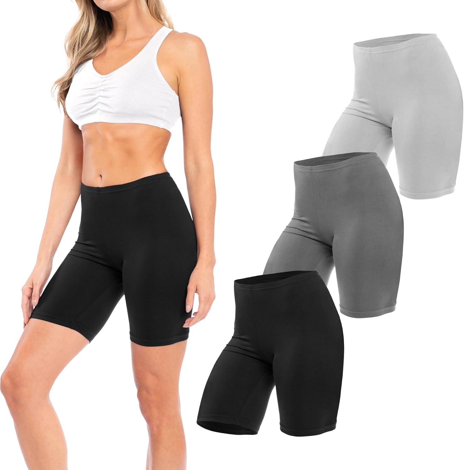 Sexy Basics Womens Ultra Soft Yoga Bike Short | Stretch Boxer Briefs | Multi Packs