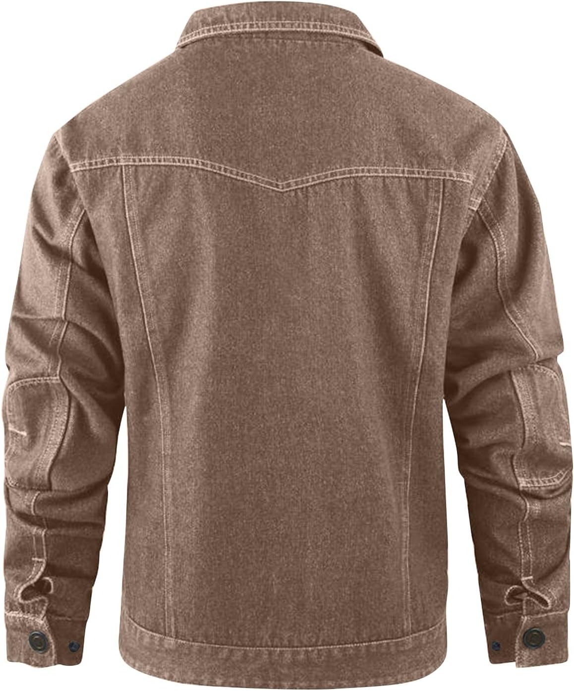 Men's Jean Jacket Button Down Denim Thicken Winter Coats Trucker Jackets With Chest Pockets, S-2XL