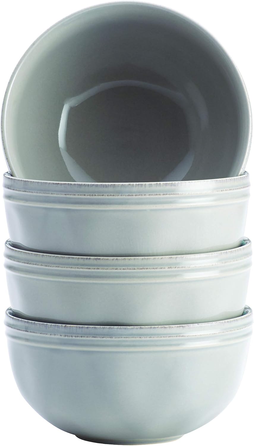 Rachael Ray Cucina Dinnerware 16-Piece Stoneware Dinnerware Set, Sea -Salt Grey