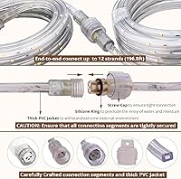 Vista 3 de Tira de luces LED, tira de luz flexible plana azul de 33 pies, enchufable, conectable e impermeable para el hogar, Navidad, vacaciones, jardín