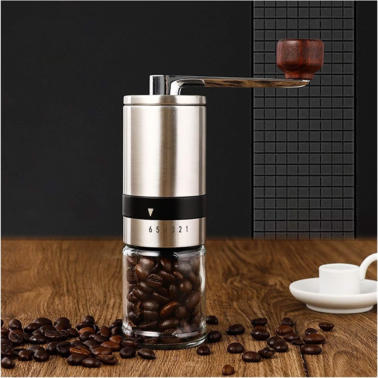French Press Ręczny Młynek Do Kawy Ziarna Łatwa Czyszczenia Kuchnia Regulowany Ręcznie Robiony Dzbanek Kawy