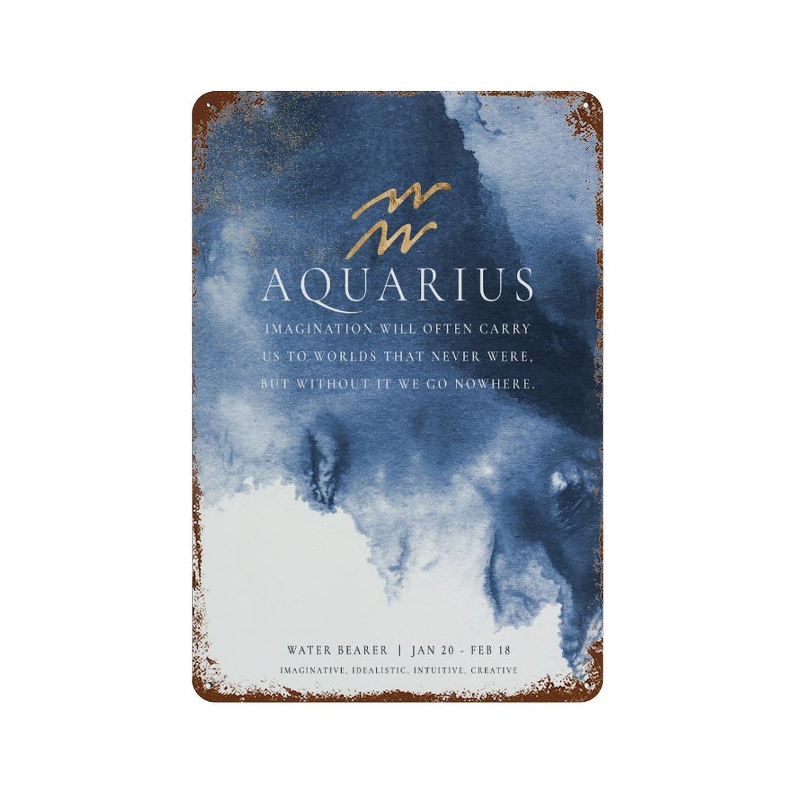 xiaoxiaoshen Aquarius Zodiac Aquarius Constellation Wall Decor Art Metal Tin Poster Modern Home Decor Art Home Bar Shop Decorations Vintage Sign 30x20cm