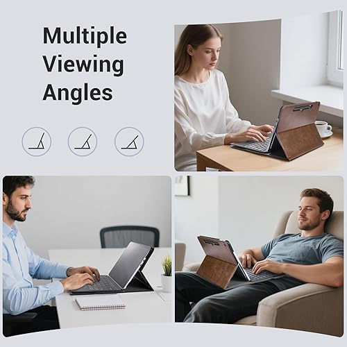 Vista 19 de CoBak Funda para Microsoft Surface Pro 12" (2025), Premium Business Cover con soporte multiángulo, soporte para lápiz capacitivo integrado, soporte