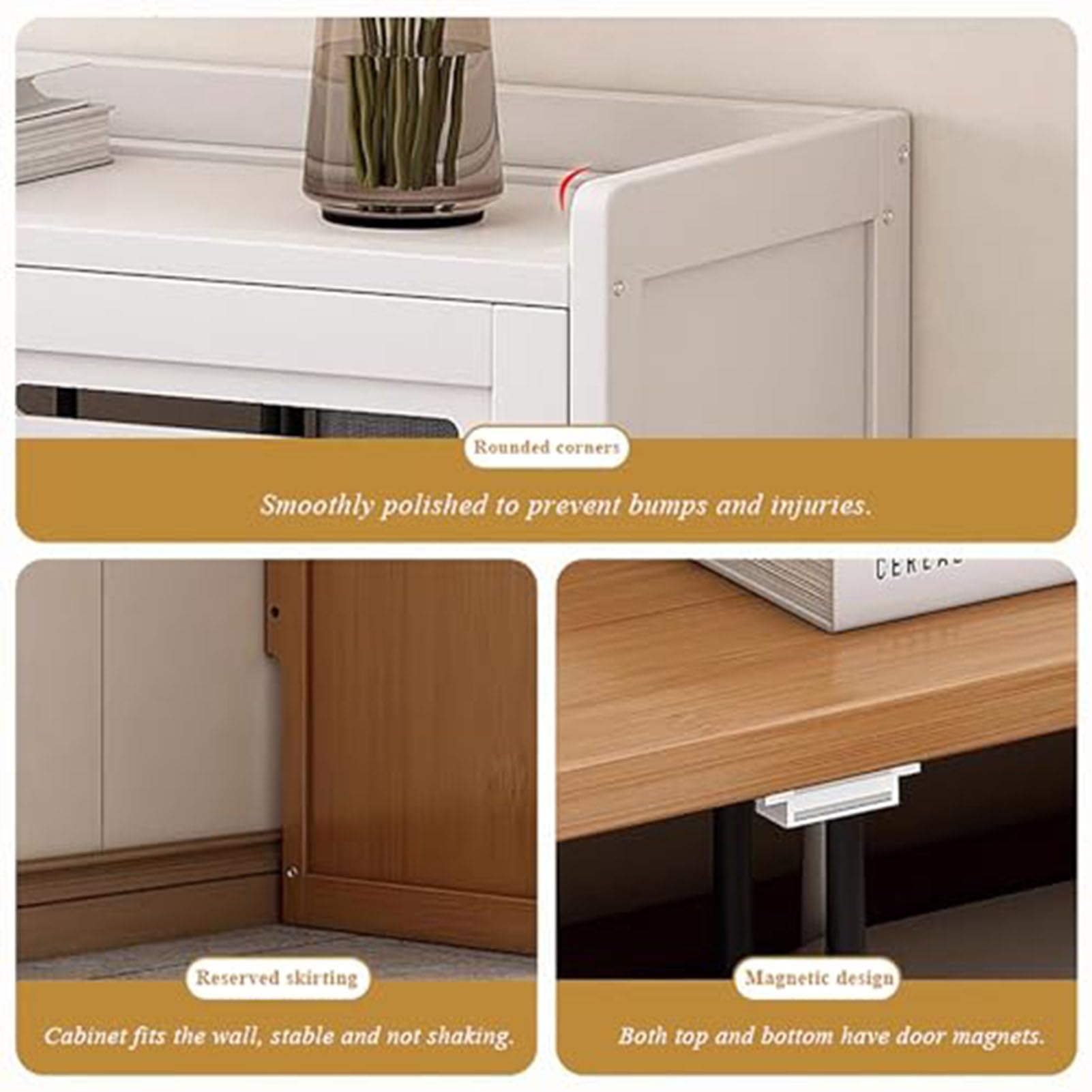 Armoire de rangement pour routeur WiFi avec gestion des câbles, étagère réglable pour bureau à domicile, étagère en bois, design au sol
