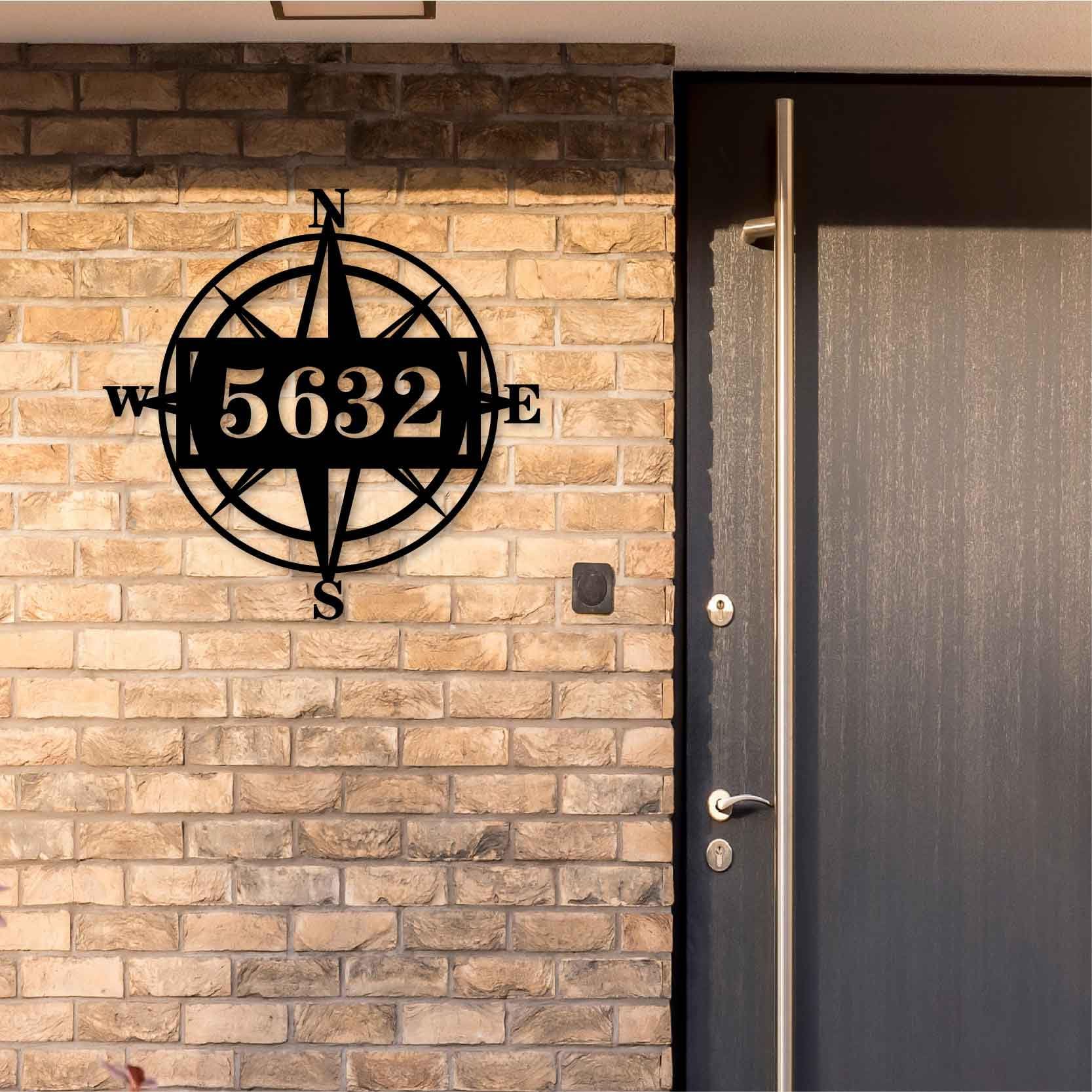Compass Sign Numbers Nautical Outdoor Number Signs Amazon.com: House Address Signs, Rustic