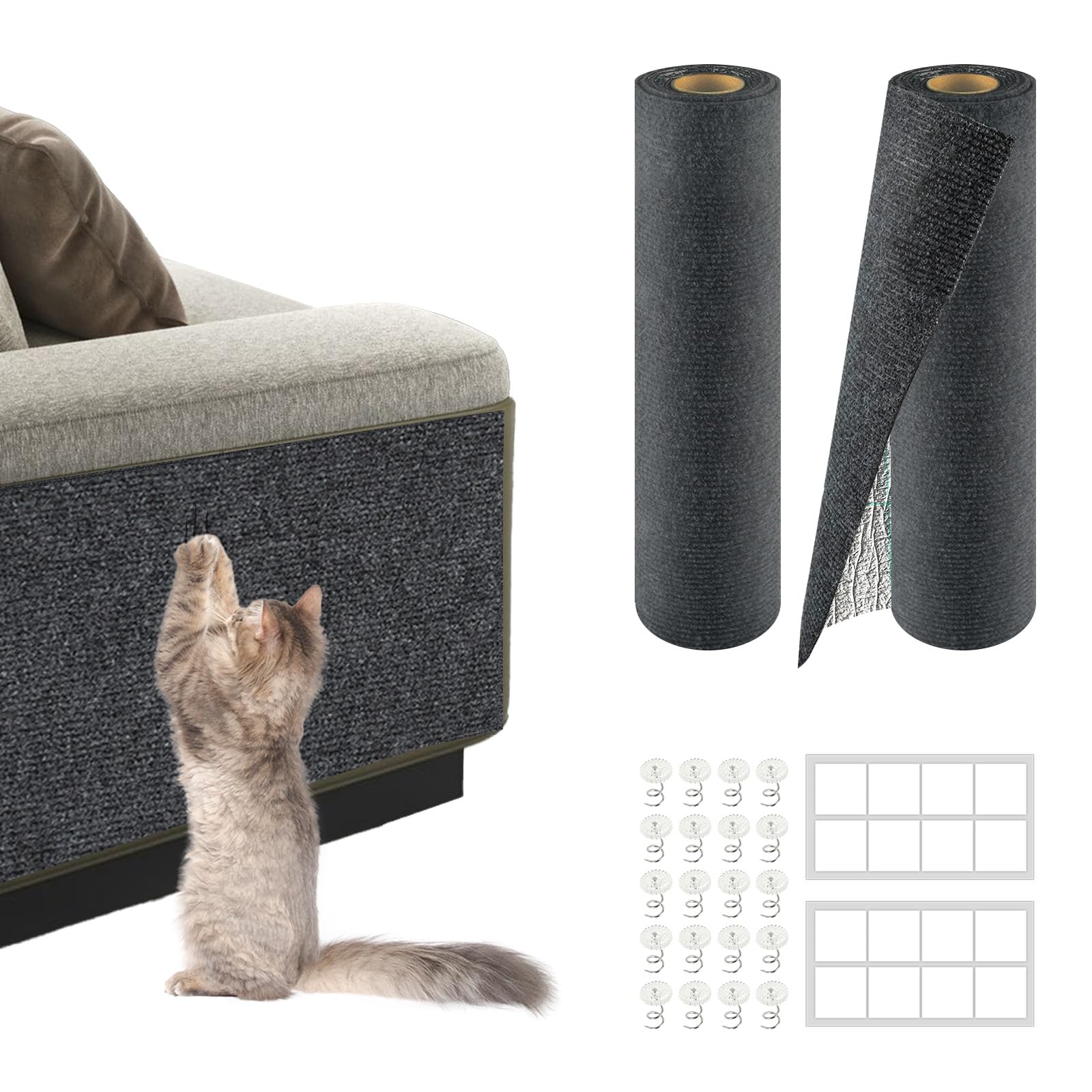 2Pack Cat Scratch Mat Dark Grey