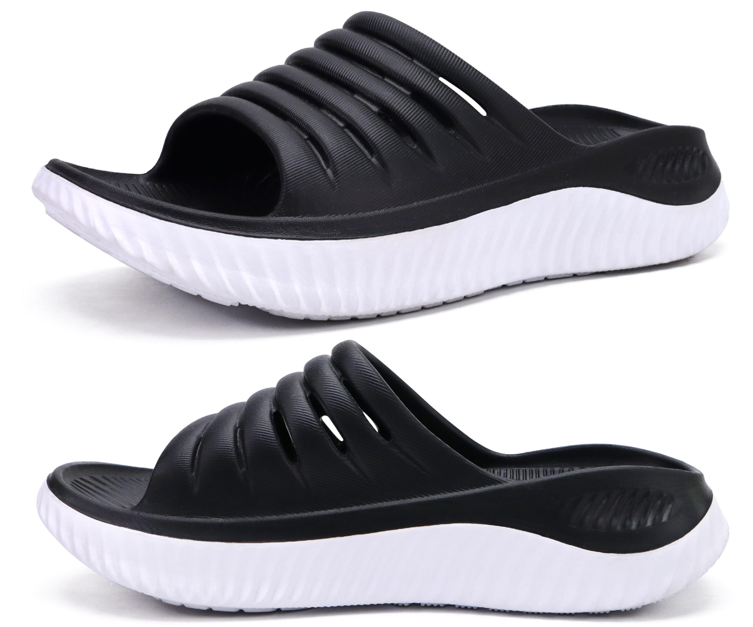 KuaiLu Womens Recovery Sandals With Comfortable Plantar Fasciitis Support,Ladies Orthotic Open Toe Sport Slides Thick Cushion Reduces Stress on Feet,Joints & Back Post-Exercise