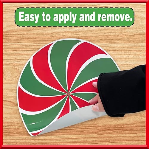 Miniatura 9 de Calcomanías de pared de Navidad, calcomanías de piso de menta, calcomanías de caramelo de Navidad, calcomanías de Navidad para pared, calcomanías de