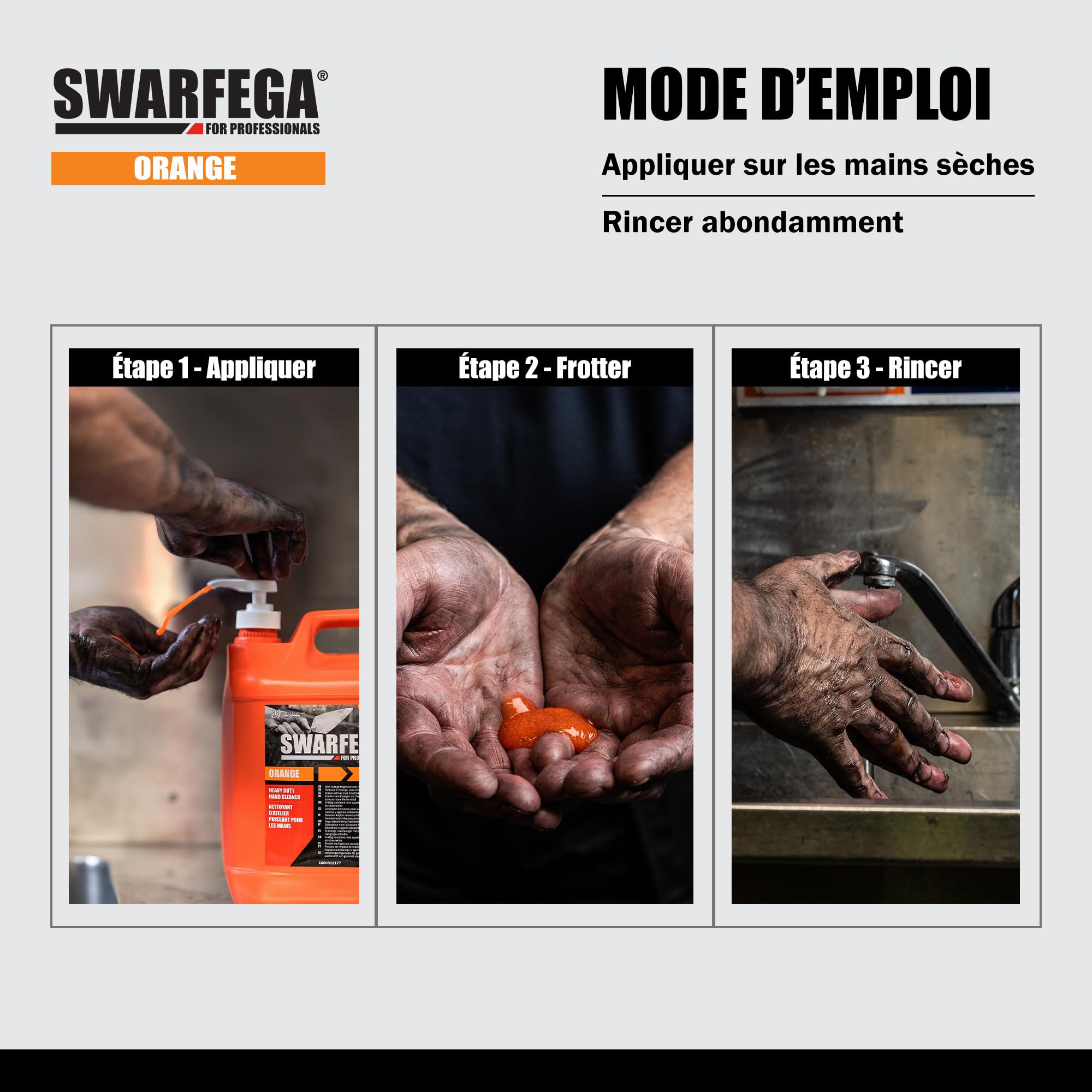 Swarfega Orange Pompe 5L – Nettoyant Mains Puissant, Sans Solvant, Particules Non Abrasives, Élimine Huile, Graisse et Saleté Industrielle, Système Pompe Hygiénique – Pour usage professionnel