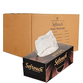 Softouch 2 Ply Face Tissue 200 Pull 400 Sheet Per Box- 42 Tissue BOX Total 8400 Pulls