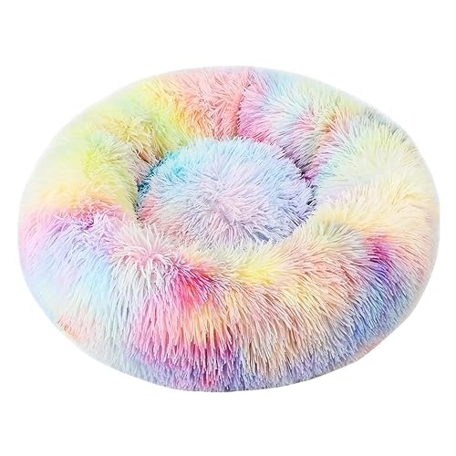 FASSME Cama Redonda para Gatos con Donut - Cojín Perrera Esponjoso para Cama Perro Peluche