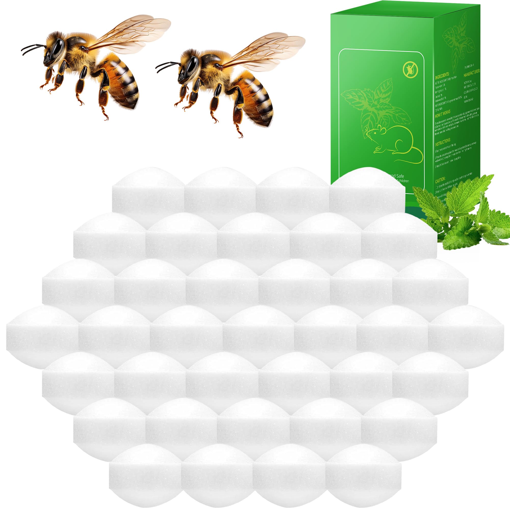 36 Pack Wasp Repellent for Indoor Outdoor Peppermint Oil Bee Repellent, Keep Carpenter Bees, Hornets and Yellow Jackets Aw...
