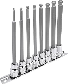 Genius Tools 8PC 3/8 Dr. Metric Wobble Hex Bit Socket Set - BS-308WHL