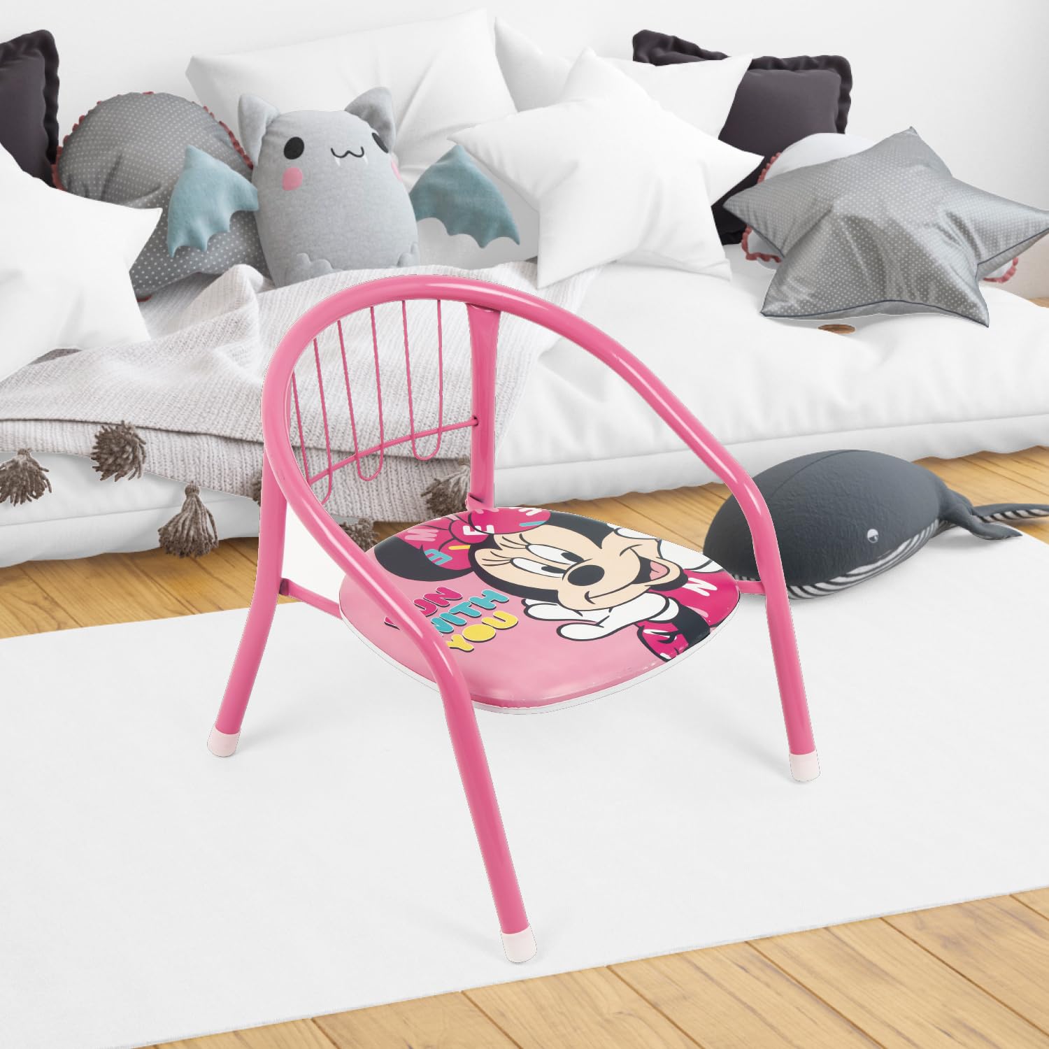 ARDITEX Silla Infantil Minnie Mouse Disney, Silla Metal 35,5 x 30 x 33,5 cm Rosa