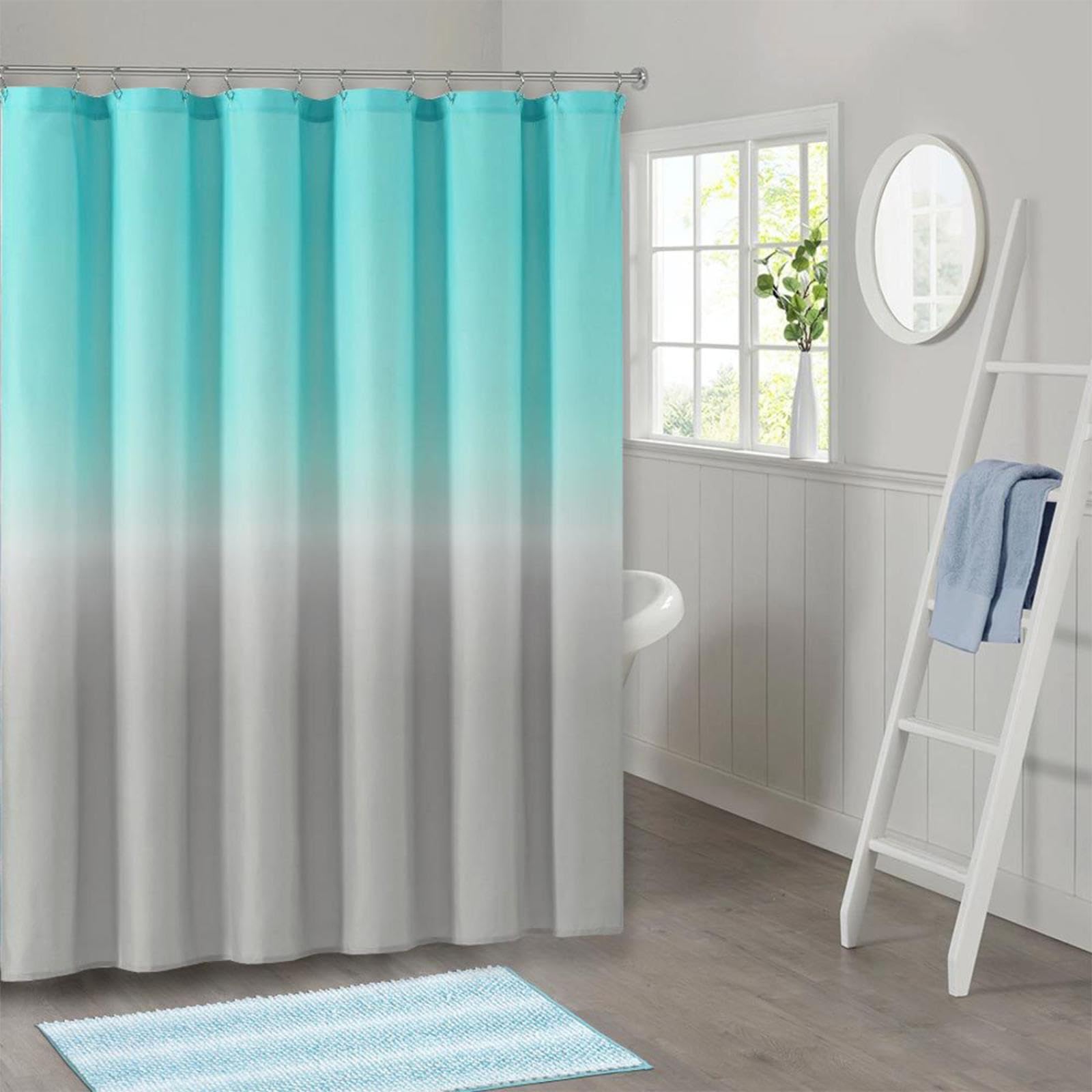 Rideau de douche imperméable 230 x 180 cm – Tissu dégradé anti-moisissure Impression numérique lavable avec Hoo – Idéal pour salle de bain et baignoire