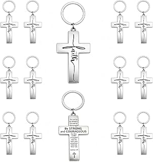 12 Pcs Cross Keychains, Bible Verse Jesus Keychains, Christian Gifts, Perfect for Baptism, First Communion, Birthdays, and Graduation Gifts